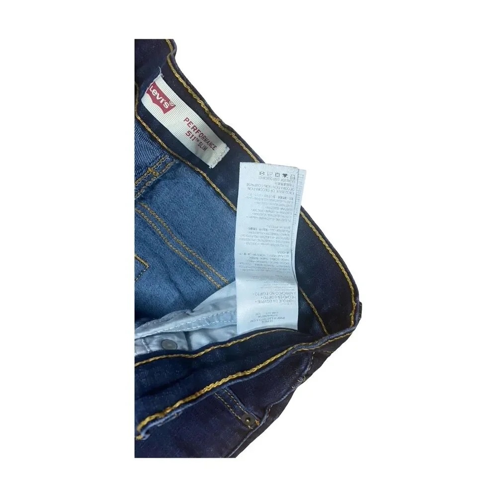 Levis 511 Slim Performance Jeans Men's 18 Regular 29x31 Dark Blue 5 Pocket Pants